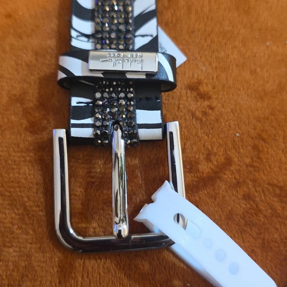 NICOLE MILLER Monochrome ZEBRA  Patterned  STUDDED Belt.